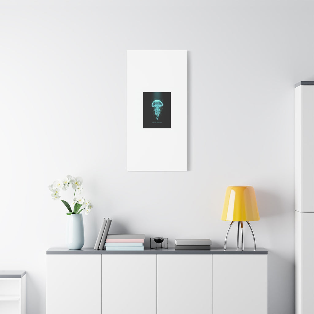 Bioluminescent Jellyfish Art Canvas | Deep Sea Aesthetic, Neon Glow