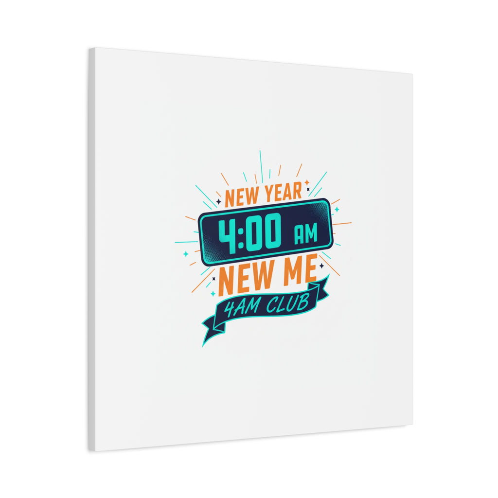 4AM Club New Year Graphic Canvas | Holiday Party Novelty, Festive New Year Decor