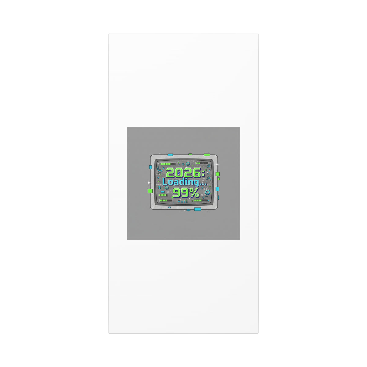 2026 Loading 99% Canvas | NYE countdown, retro system interface