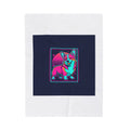Neon Corgi Illustration Velveteen Blanket | Friendship Valentine, Platonic Love