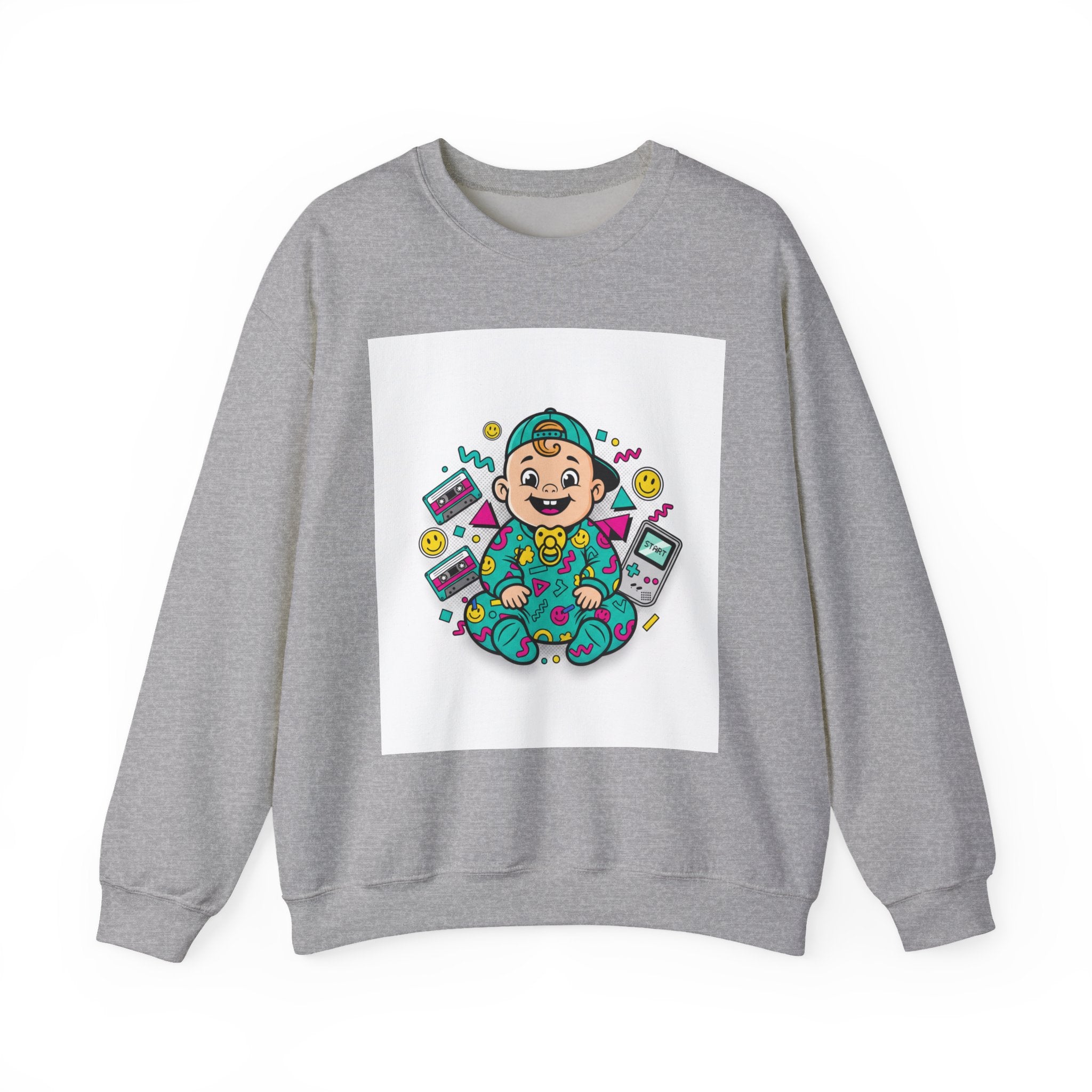 Retro Gamer Baby Crewneck Sweatshirt — Cute Arcade Controller Design