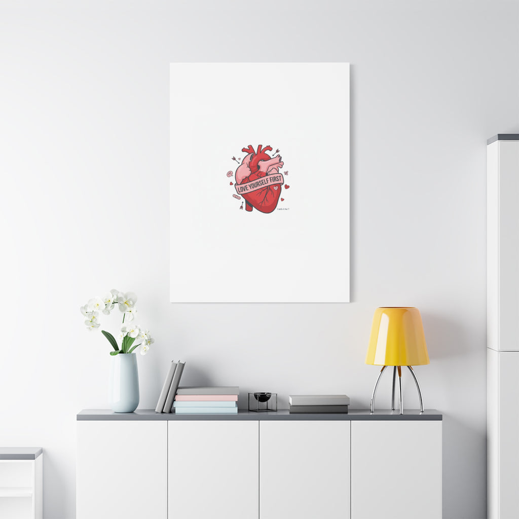 Love Yourself First Canvas, Hearts-with-a-Twist, Anti-Valentine Art