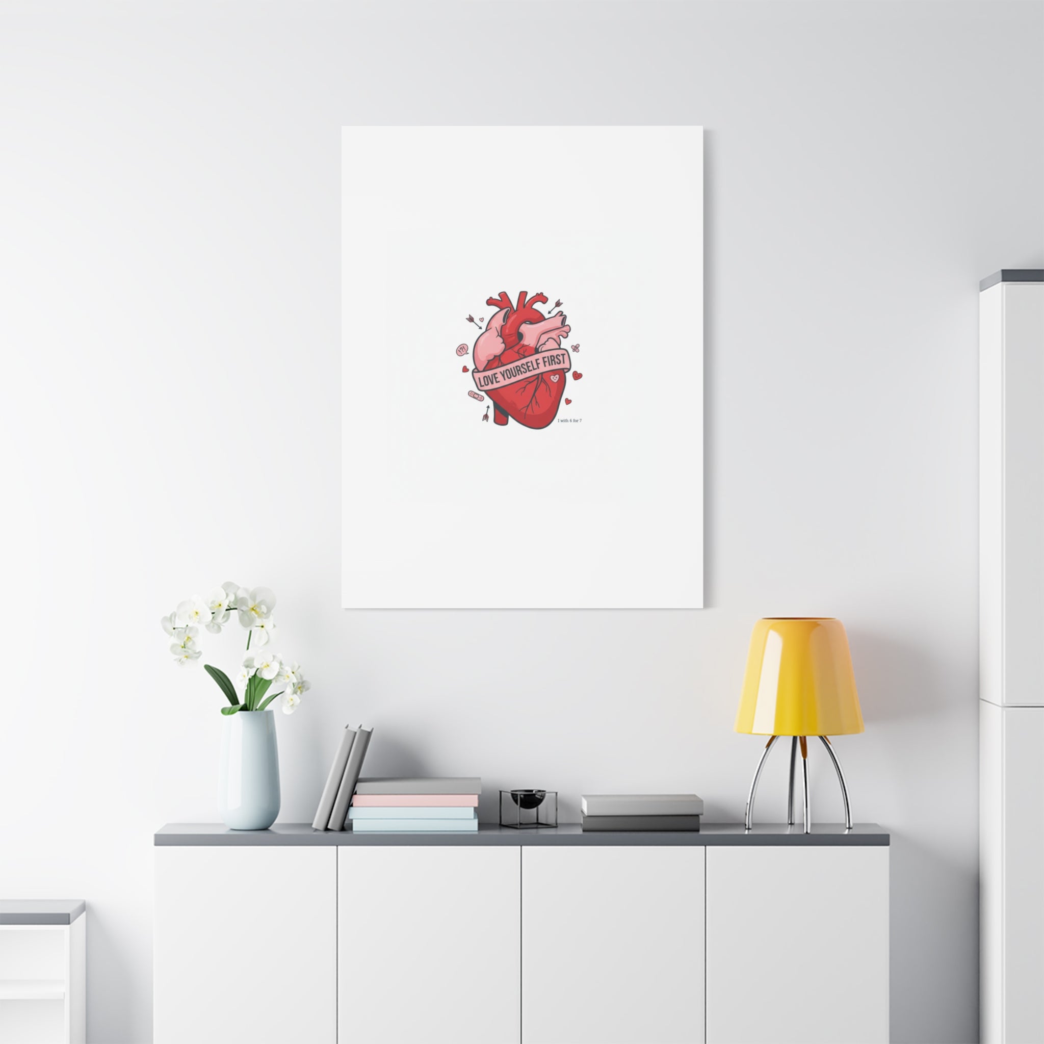 Love Yourself First Canvas, Hearts-with-a-Twist, Anti-Valentine Art
