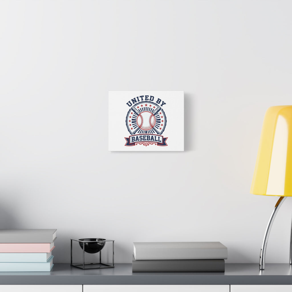 United by Baseball Canvas | Patriotic Baseball Graphic, Red White Blue Wall Art