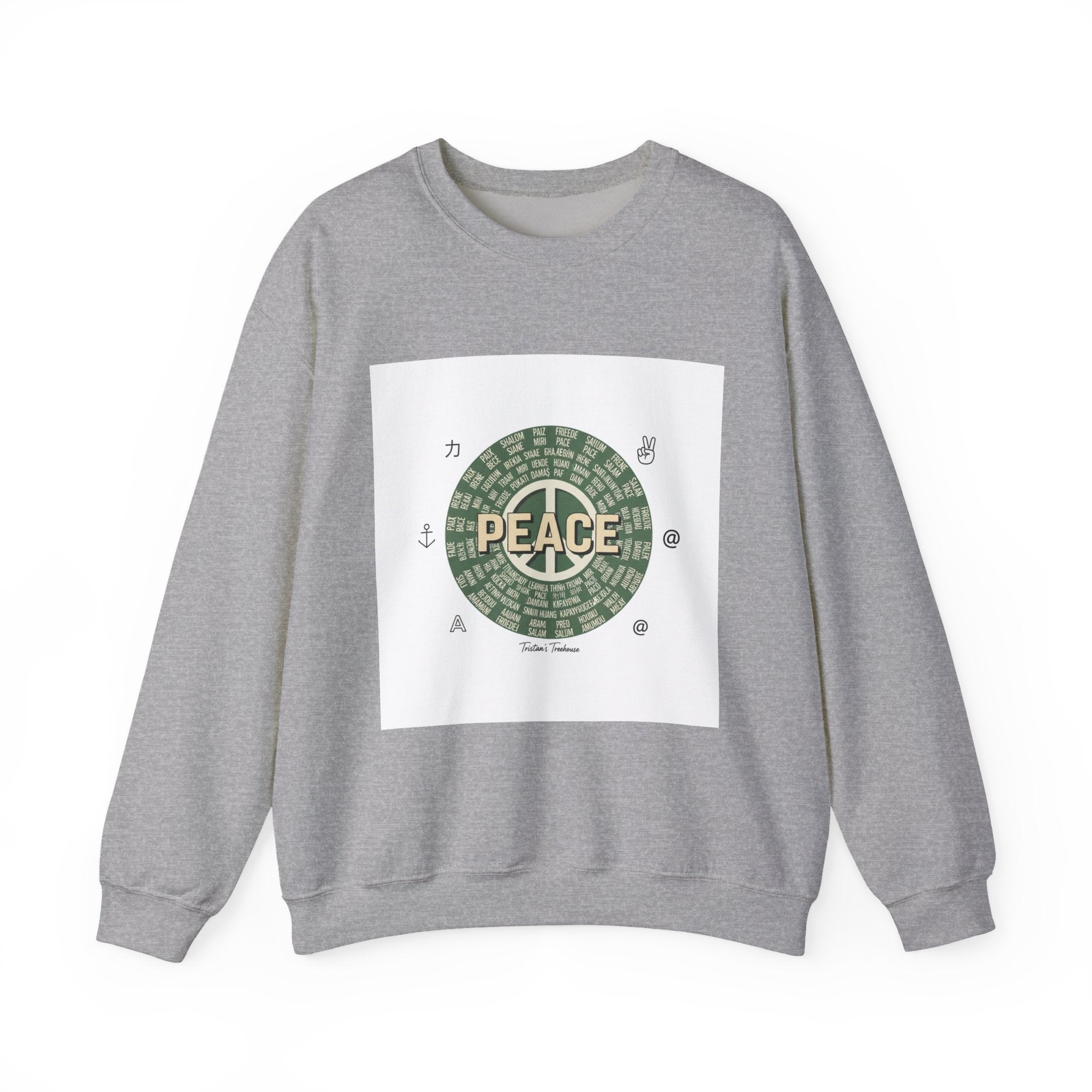 Handwritten Peace Doodle Sweatshirt | sketch aesthetic, hand drawn message