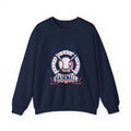 United by Baseball Crewneck Sweatshirt | Patriotic Baseball Graphic, Vintage Red White Blue