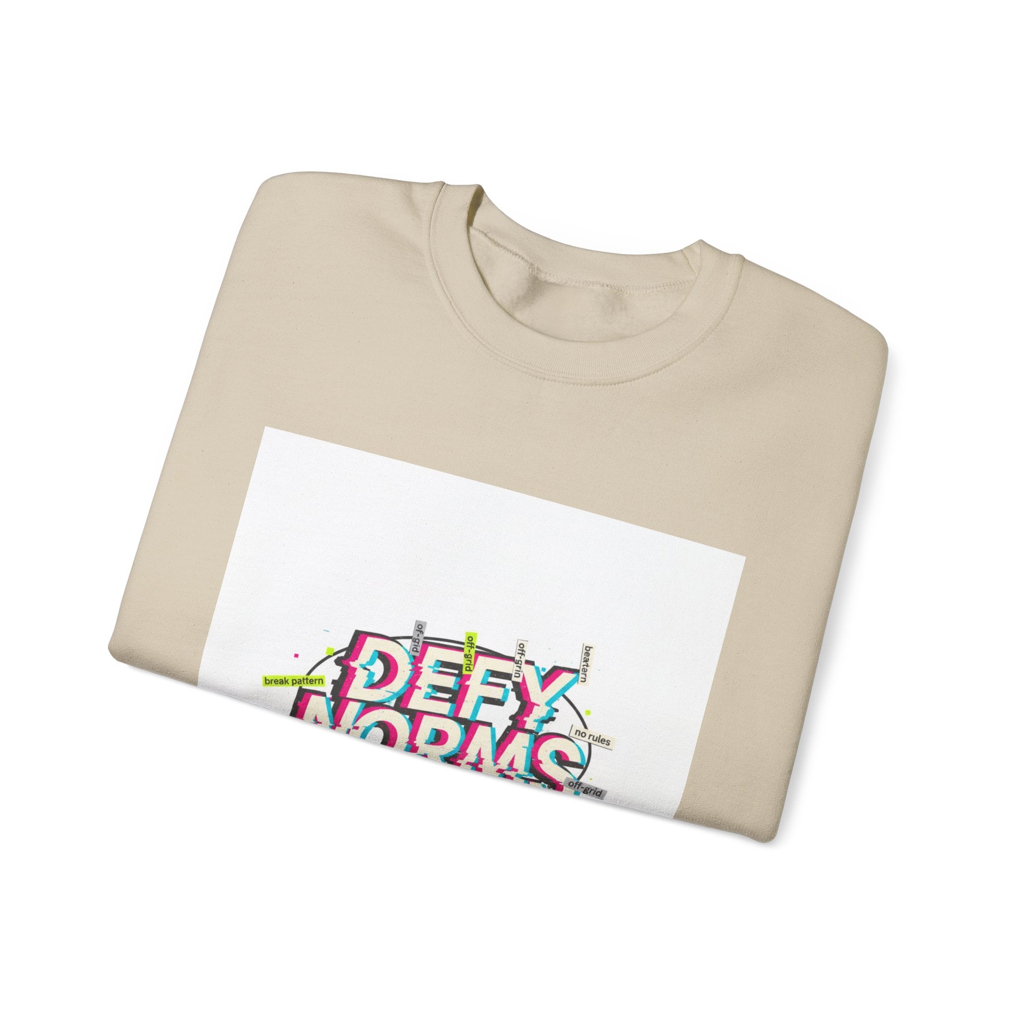 Defy Norms Crewneck Sweatshirt | anti-aesthetic, glitch font