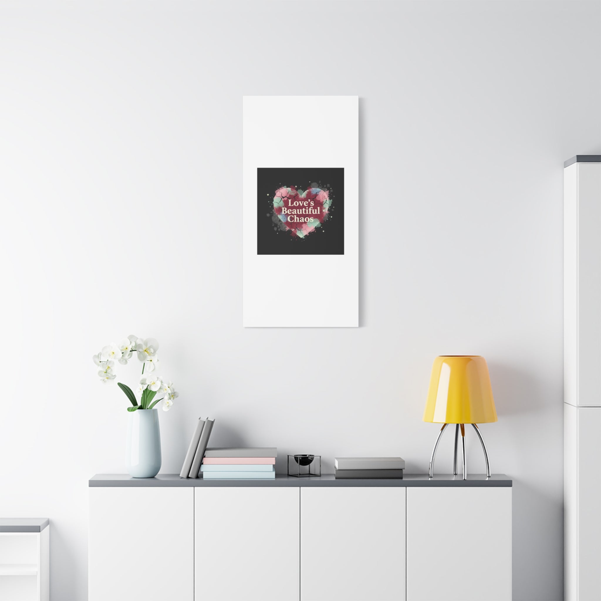 Love's Beautiful Chaos Canvas Print | Soft Grunge Hearts, Distressed Heart Art