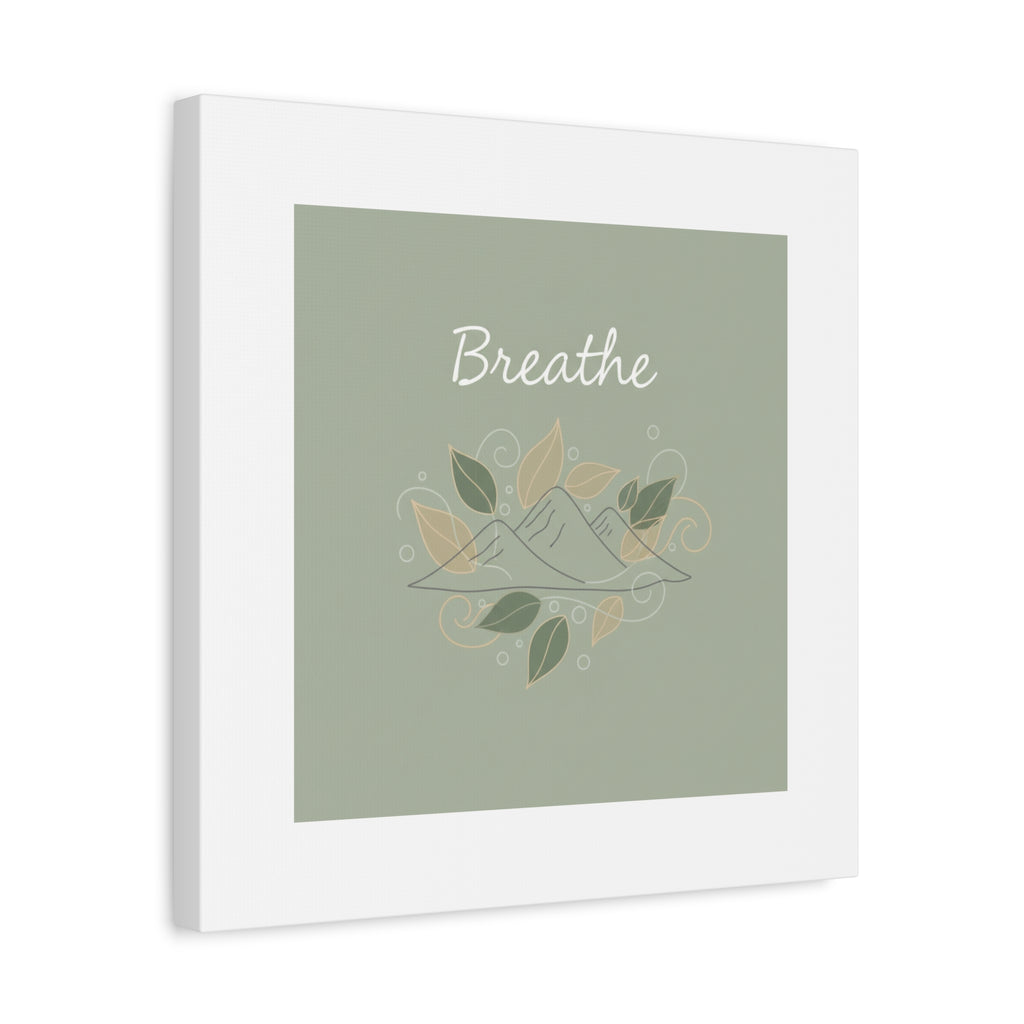 Breathe Mountain Line Canvas | Nature Symbols, Minimal Forest Wall Art
