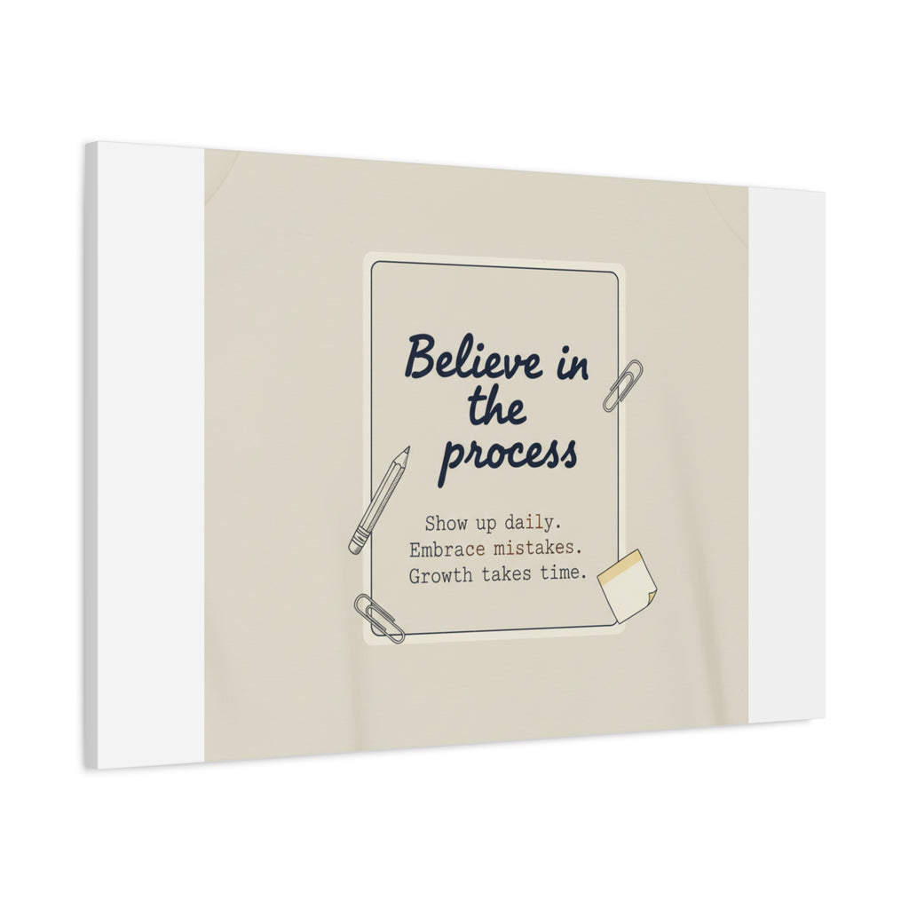 Believe in the Process Canvas | analogue note to self, handwritten reminder décor