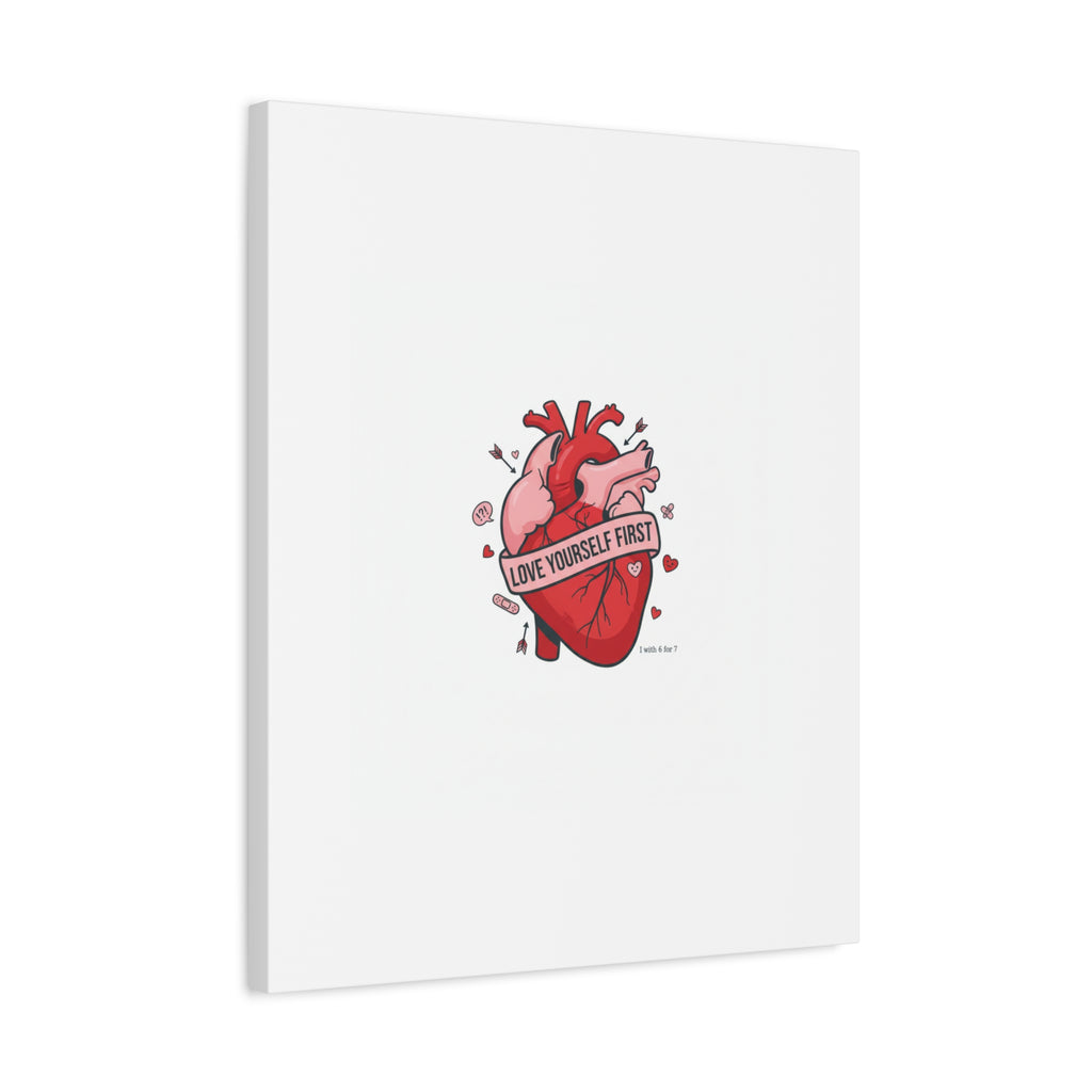 Love Yourself First Canvas, Hearts-with-a-Twist, Anti-Valentine Art