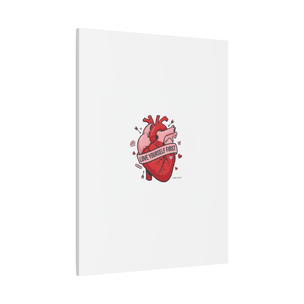 Love Yourself First Canvas, Hearts-with-a-Twist, Anti-Valentine Art