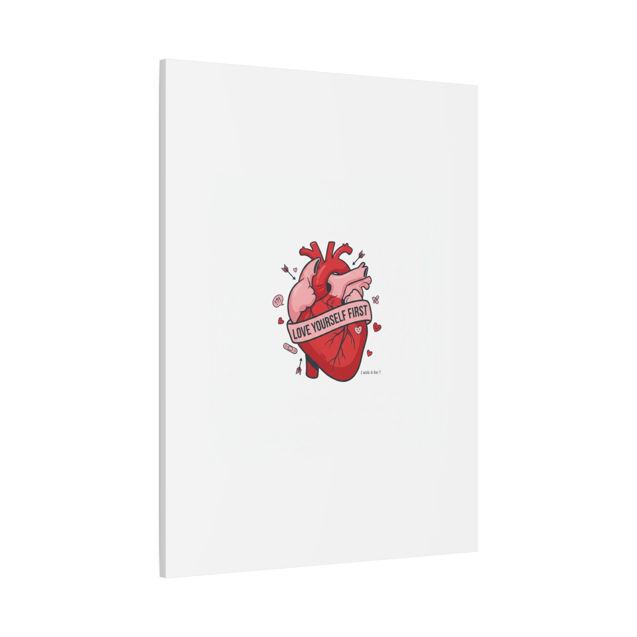 Love Yourself First Canvas, Hearts-with-a-Twist, Anti-Valentine Art