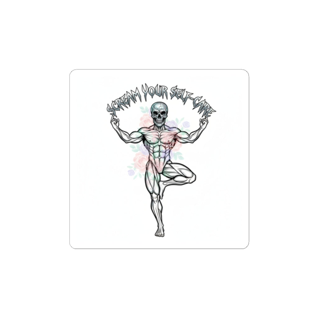Scream Your Self-Care Kiss-Cut Stickers | heavy metal wellness, gothic wellness quote