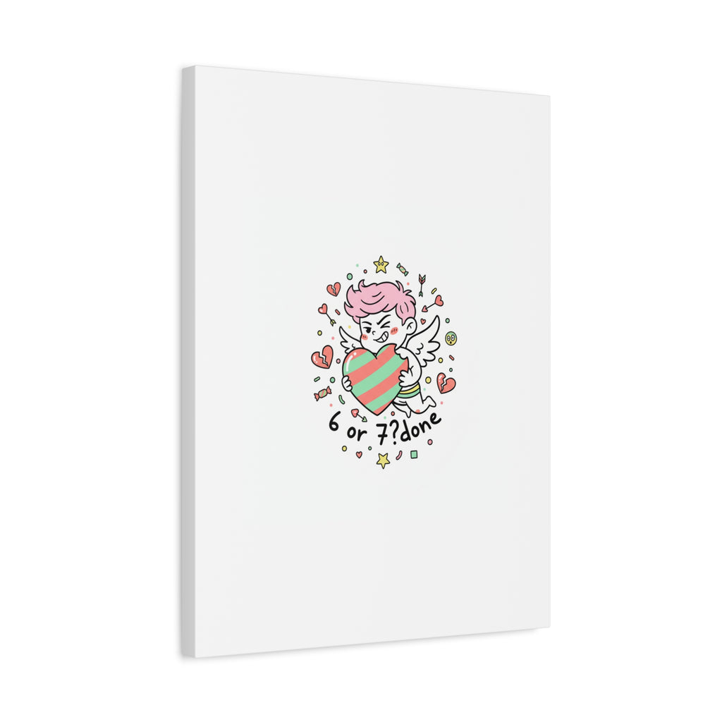 Weird Cupid heart illustration Canvas | Weird Valentine, quirky chaotic love