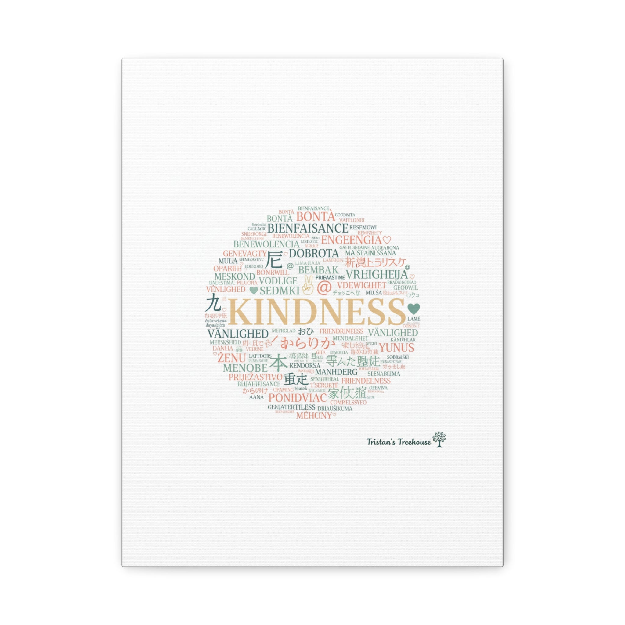 Kindness Word Cloud Canvas | Fresh Start Minimalist Wall Art