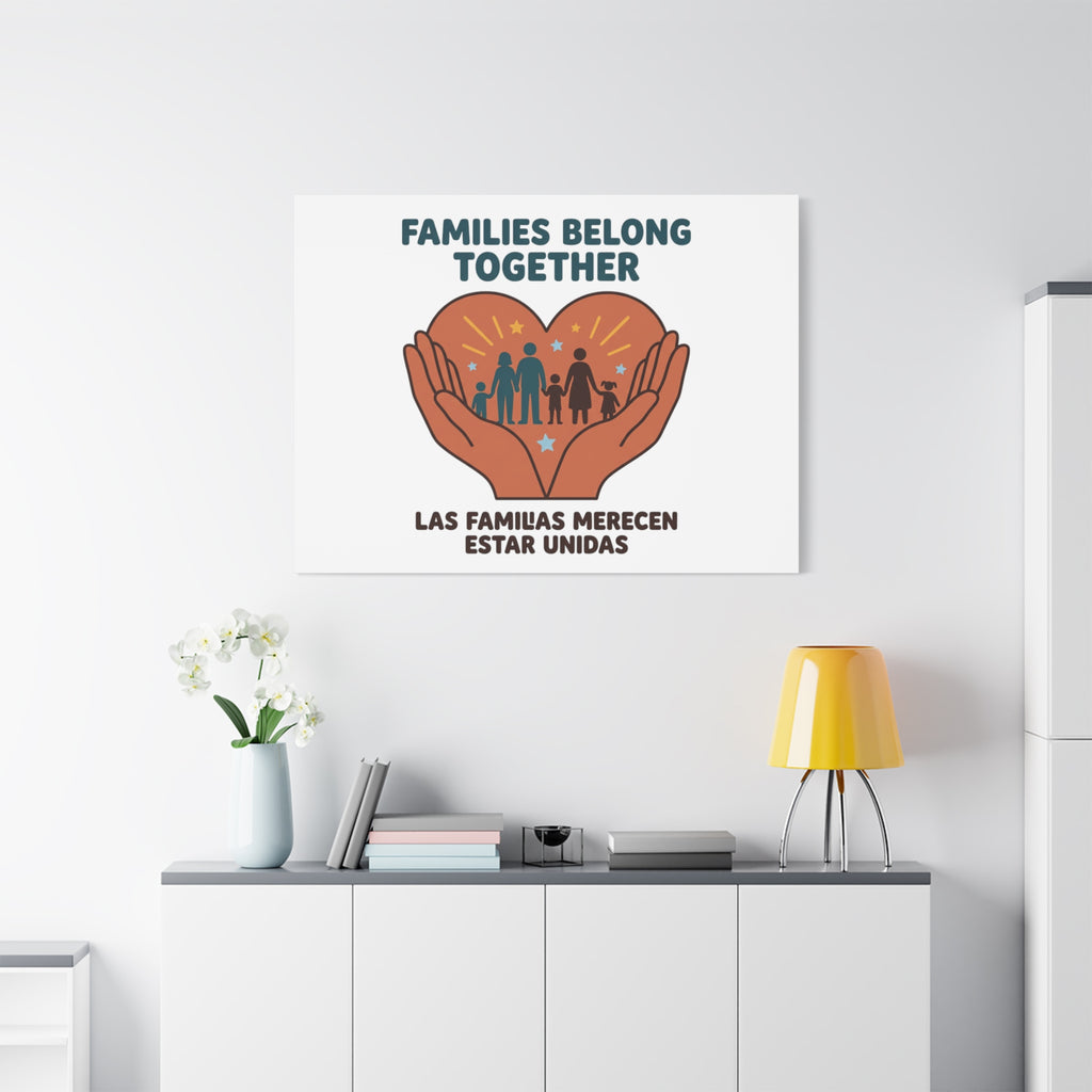 Families Belong Together Canvas | Family Unity, Bilingual Solidarity