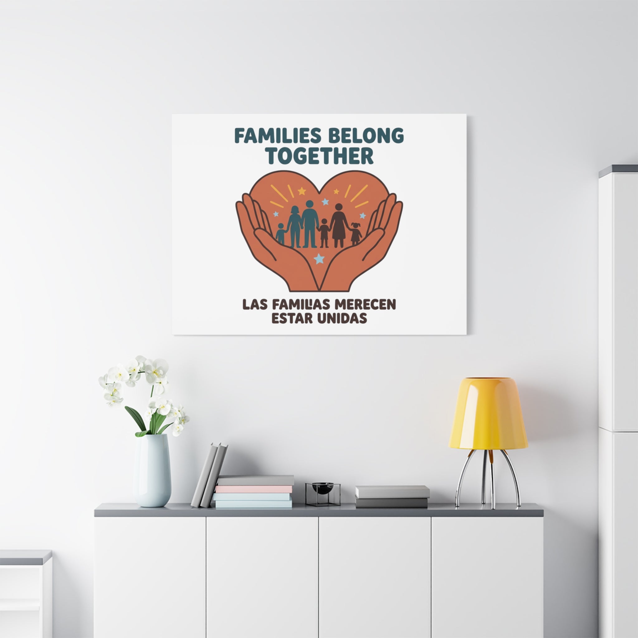 Families Belong Together Canvas | Family Unity, Bilingual Solidarity