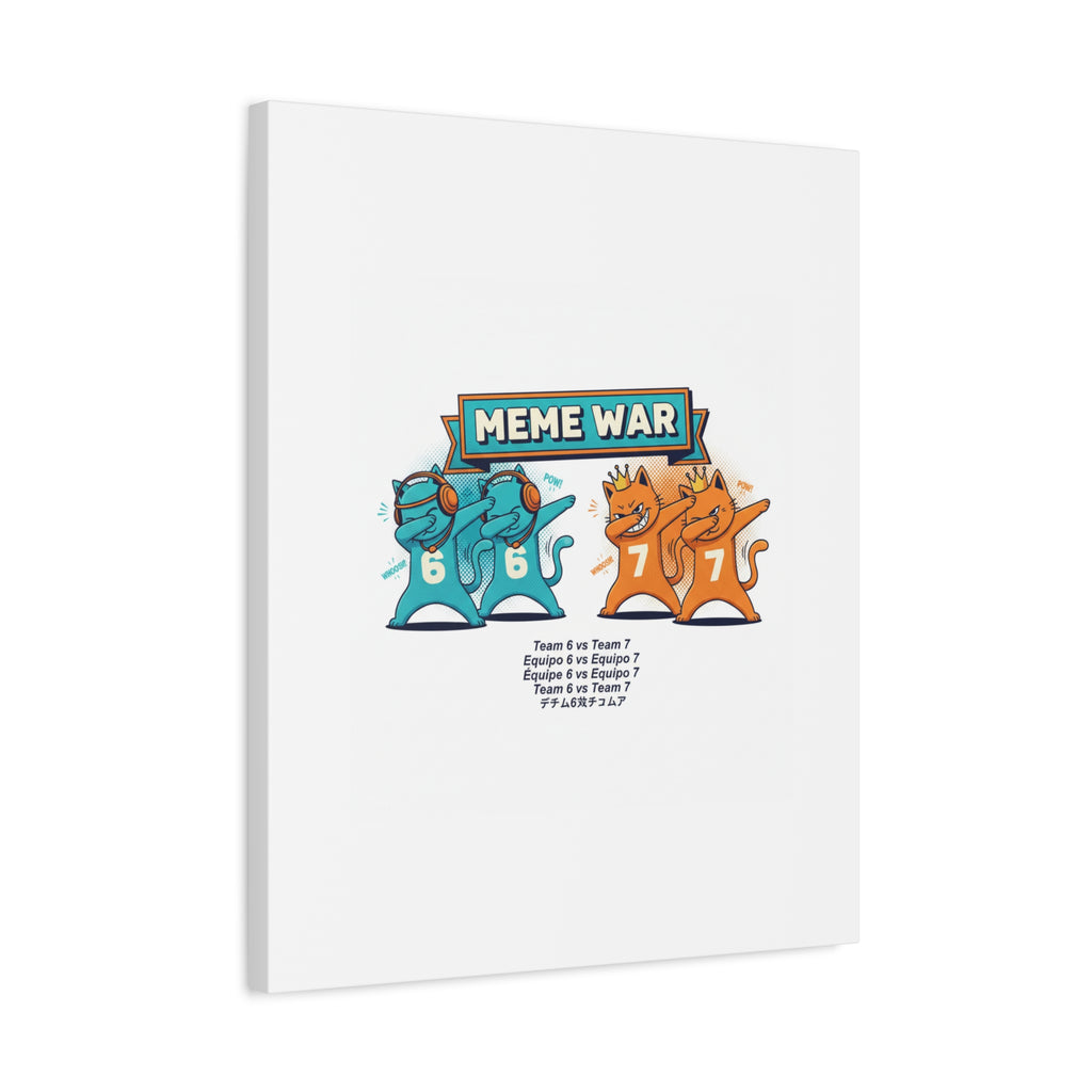 Meme War: Six vs. Seven Canvas Wall Art