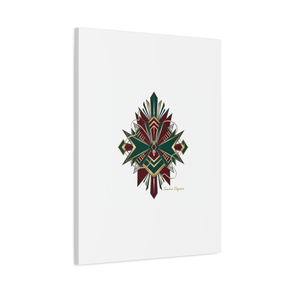 Art Deco geometric brass print Canvas | Neo-Deco chrome & gold fan motif