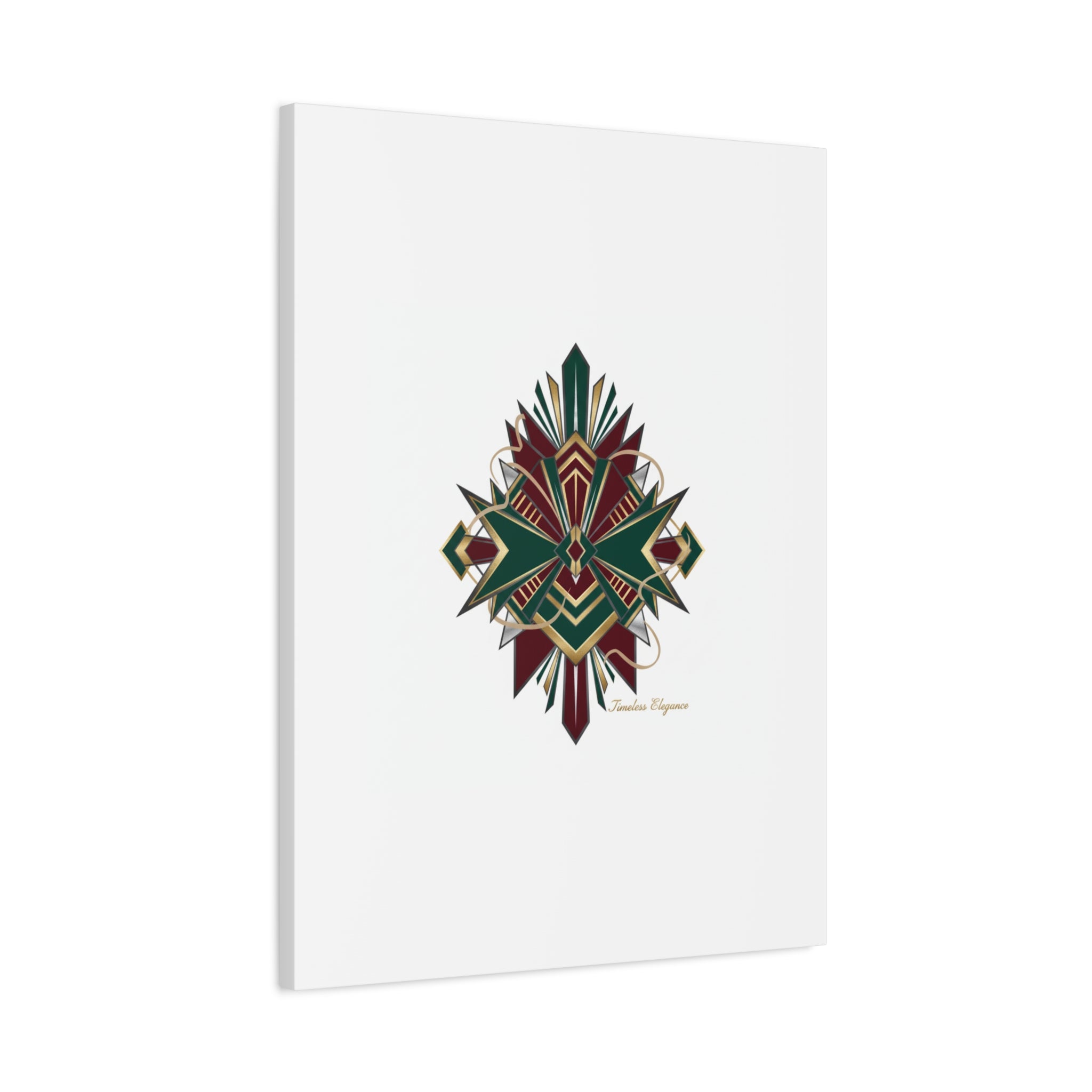 Art Deco geometric brass print Canvas | Neo-Deco chrome & gold fan motif