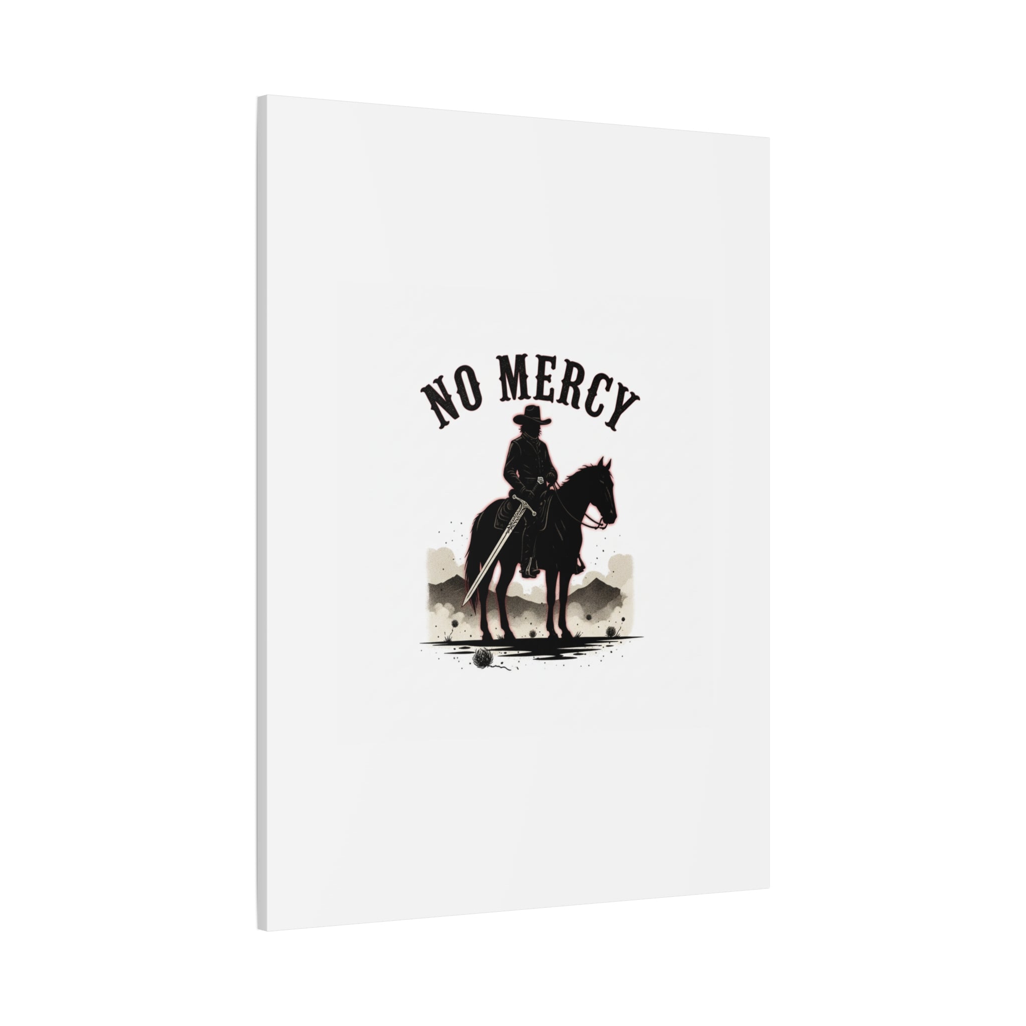 No Mercy Cowboy Skull Canvas | western skull art, gothic Americana