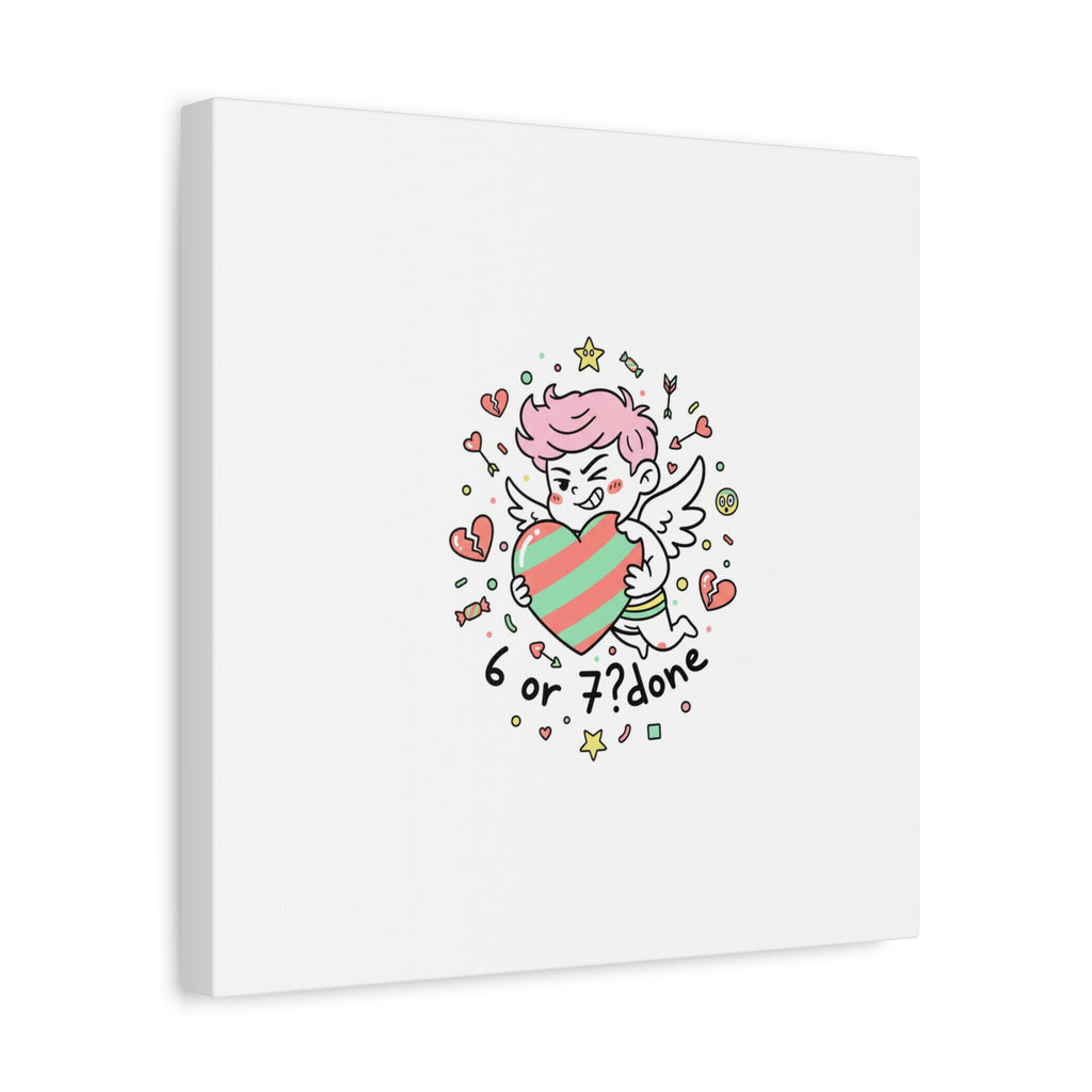Weird Cupid heart illustration Canvas | Weird Valentine, quirky chaotic love