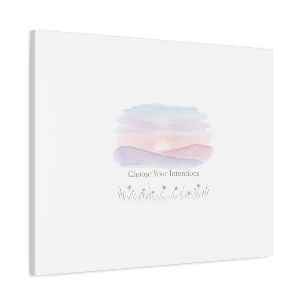 Choose Your Intentions Canvas, soft wellness poster, pastel gradient mindfulness art