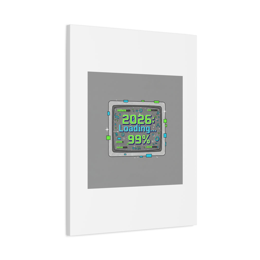 2026 Loading 99% Canvas | NYE countdown, retro system interface