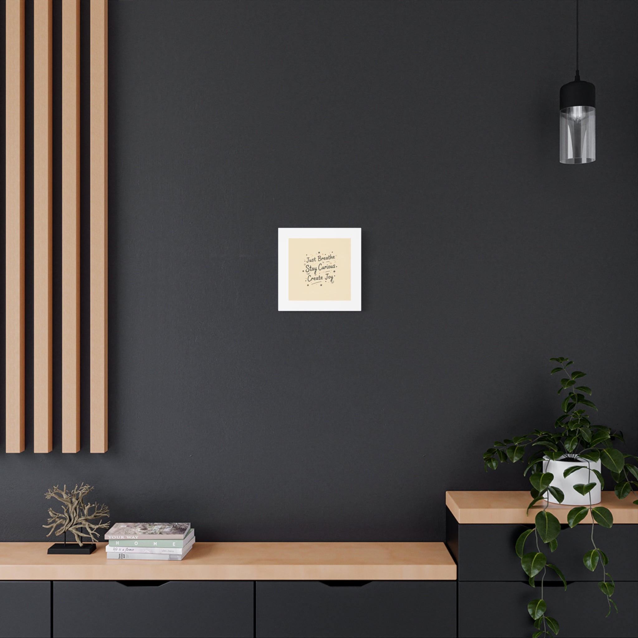 Just Breathe Stay Curious Create Joy Canvas | Messy Handwritten Typography, Doodle Text Art