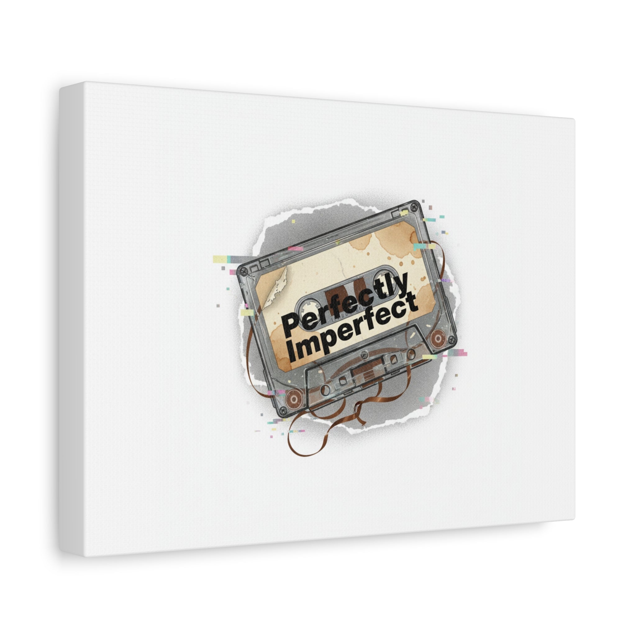 Perfectly Imperfect Cassette, Canvas Print | Analog Error, glitch art static