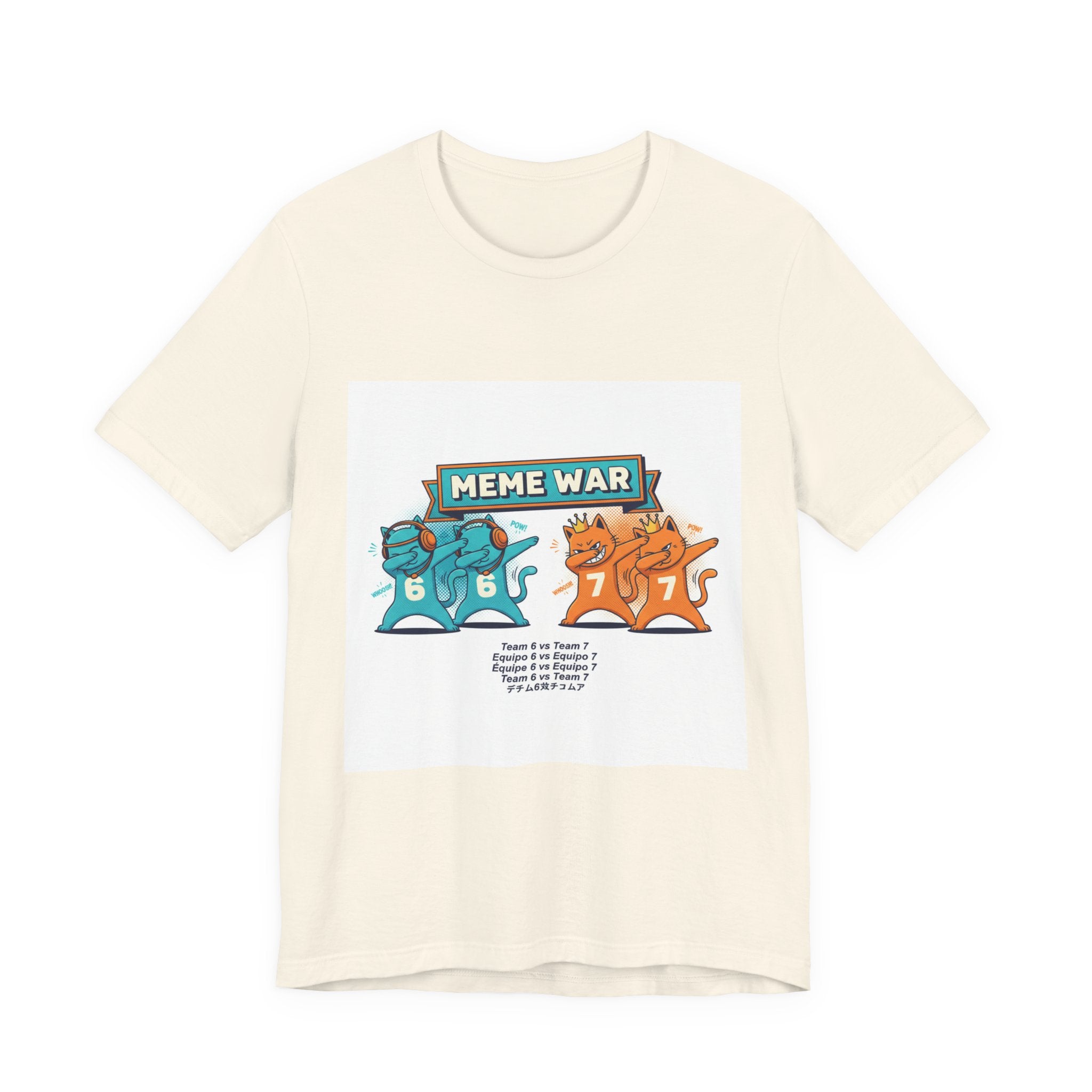 Meme War Cats Dabbing T-Shirt — Six vs. Seven Funny Graphic Tee