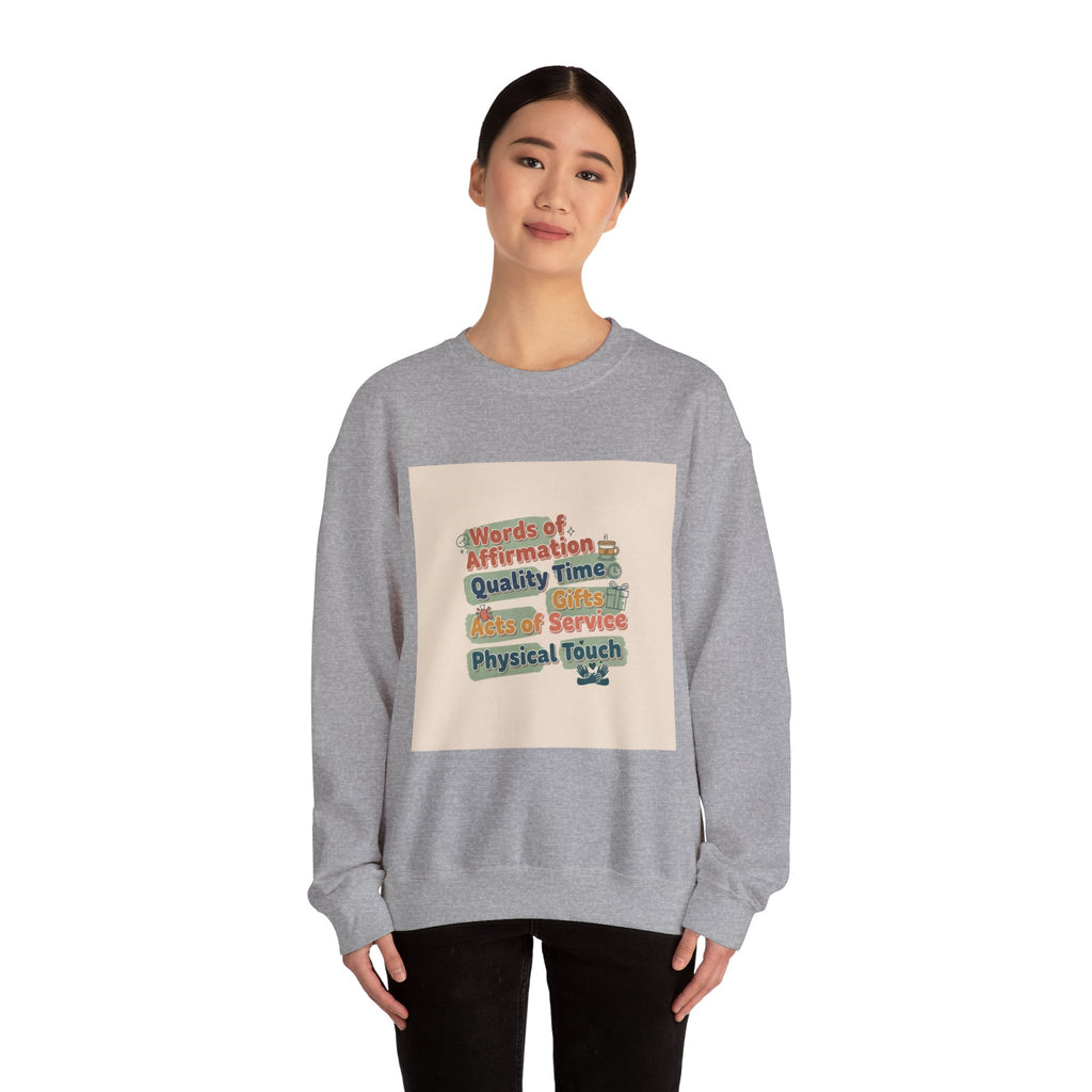 Love Languages Meme Crewneck Sweatshirt | love language meme, relationship humor