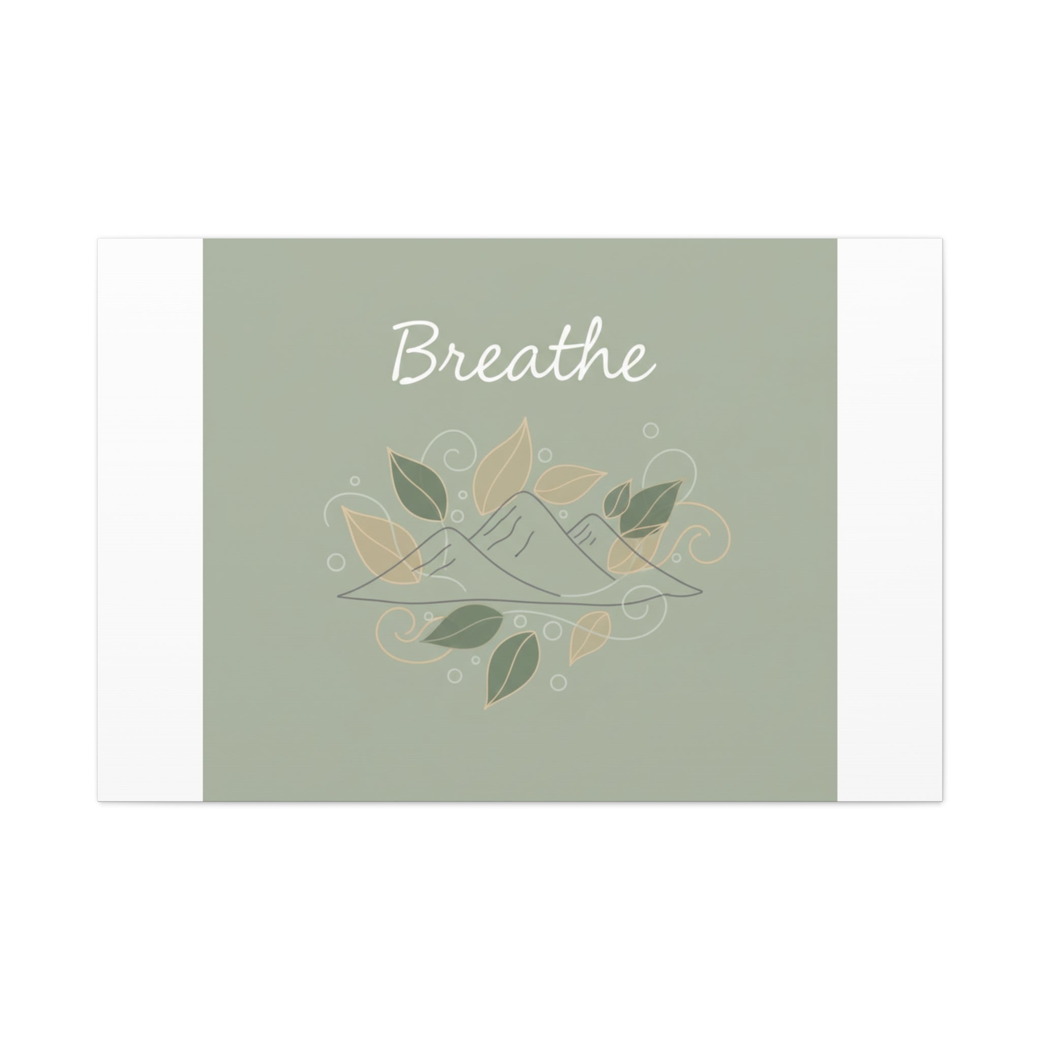 Breathe Mountain Line Canvas | Nature Symbols, Minimal Forest Wall Art