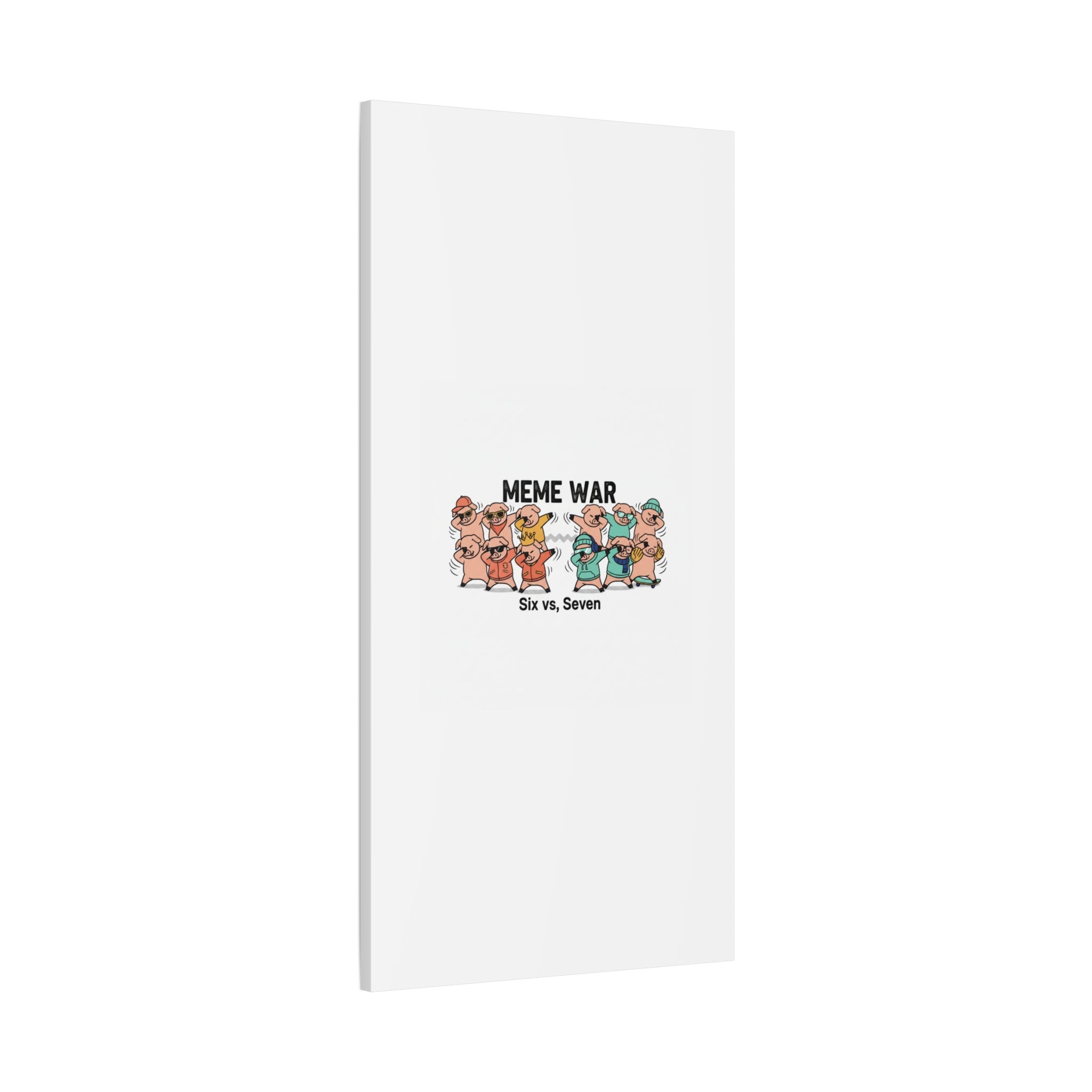 Meme War: Six vs. Seven Canvas Wall Art