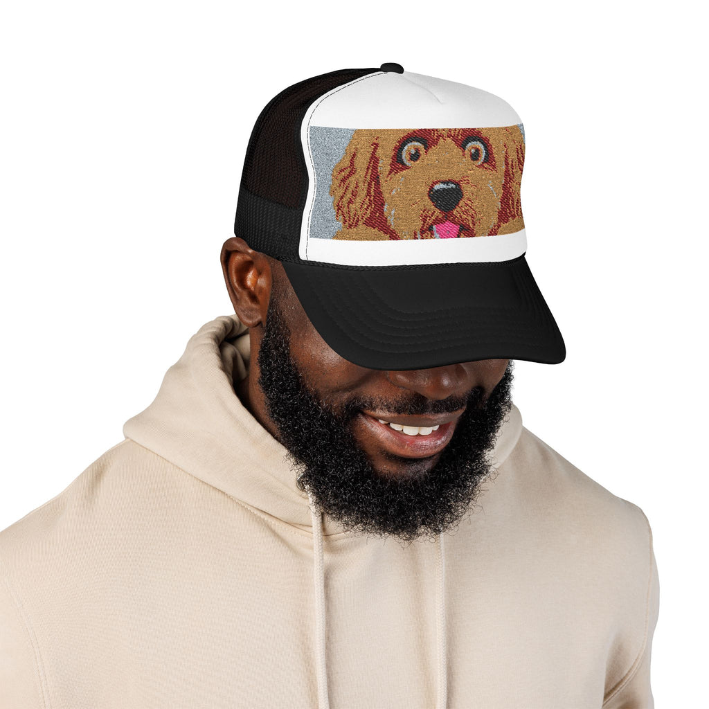 Meme Dog Embroidered Trucker Hat — 'Embrace the Fur'