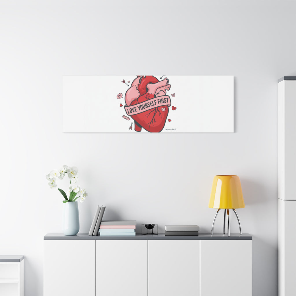 Love Yourself First Canvas, Hearts-with-a-Twist, Anti-Valentine Art