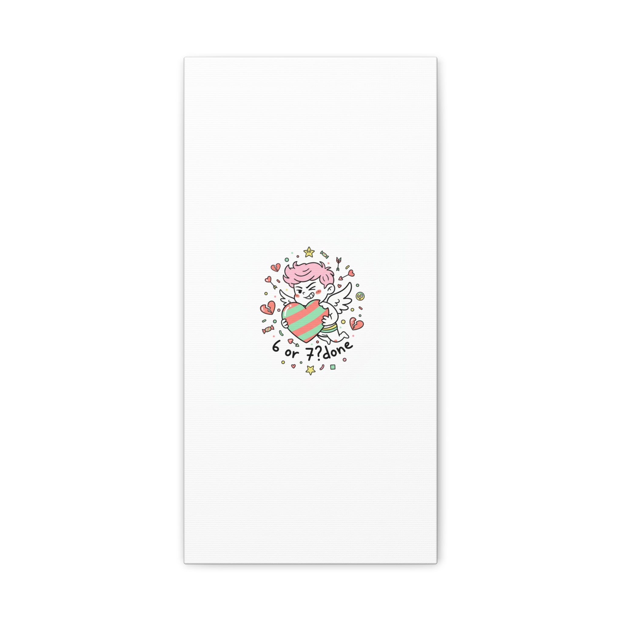 Weird Cupid heart illustration Canvas | Weird Valentine, quirky chaotic love