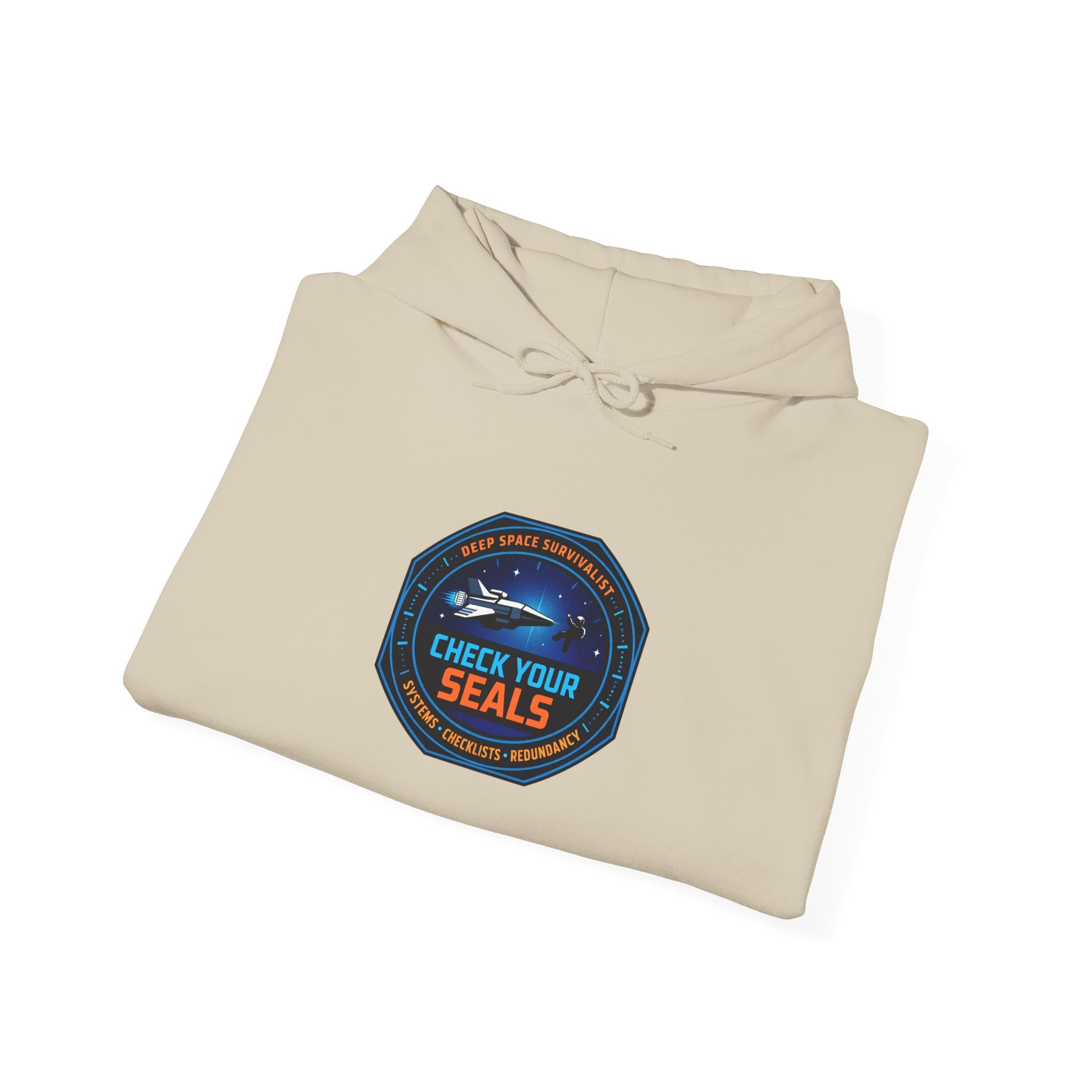 Check Your Seals mission patch Hoodie | hard sci‑fi, space survival, exploration