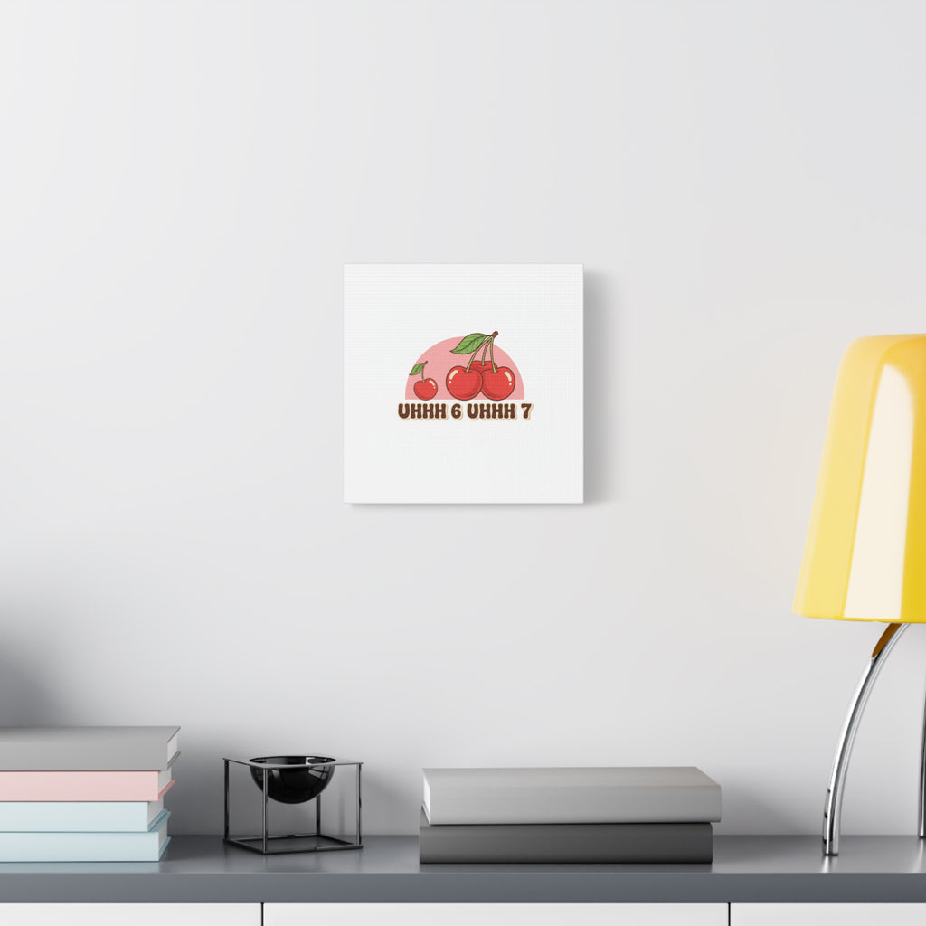 Six Severn Cherry Retro Graphic Canvas | kawaii fruit print, vintage cherry design