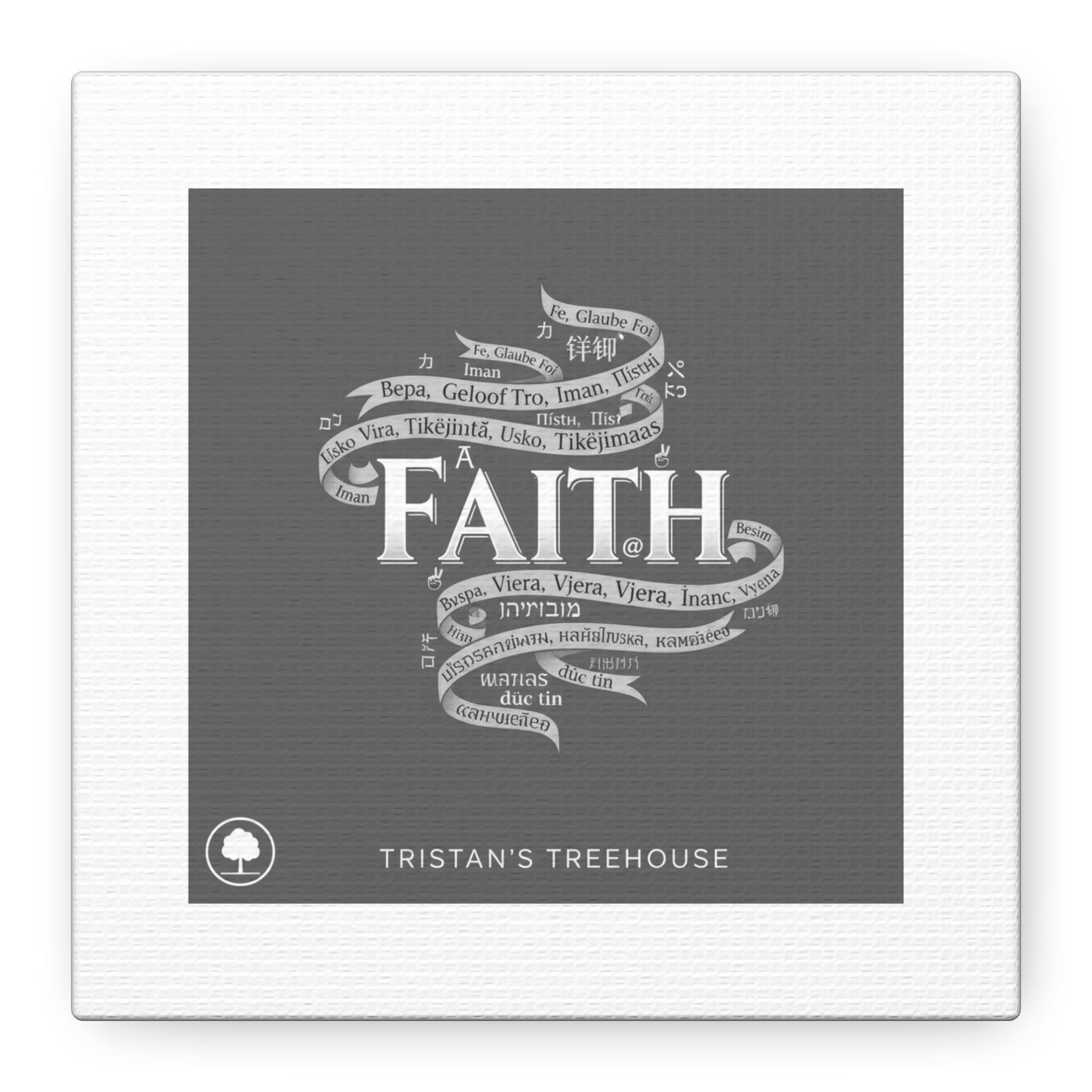 handwritten faith ribbon Canvas | sketch aesthetic, doodle design
