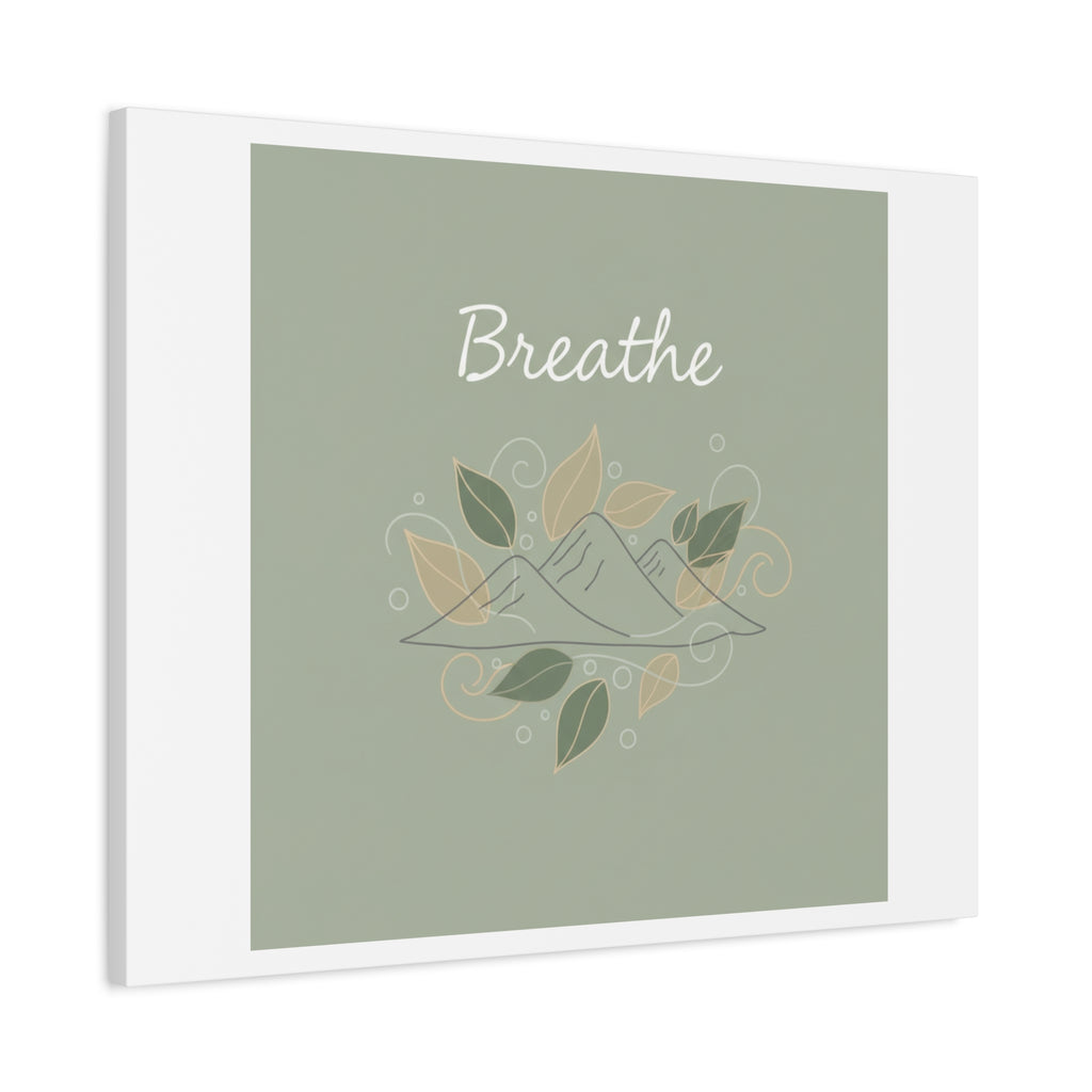 Breathe Mountain Line Canvas | Nature Symbols, Minimal Forest Wall Art