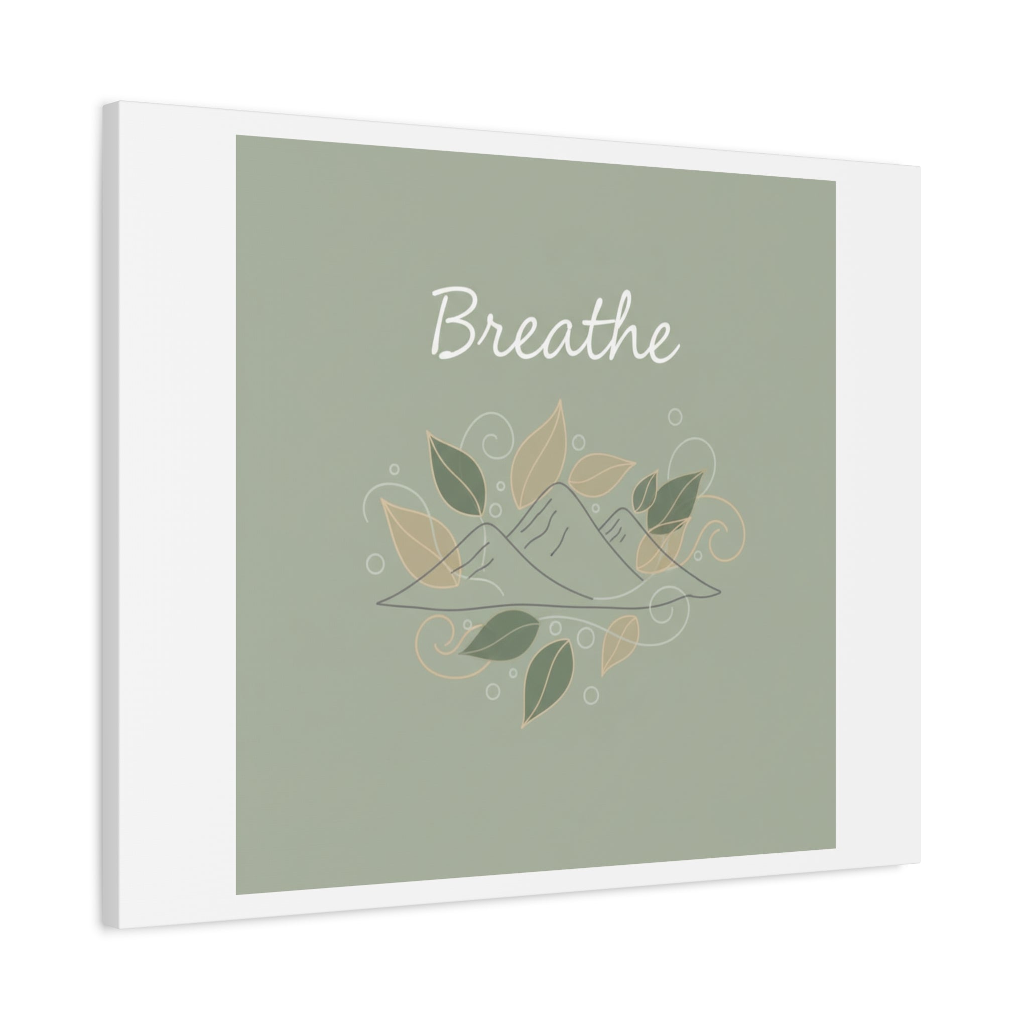 Breathe Mountain Line Canvas | Nature Symbols, Minimal Forest Wall Art