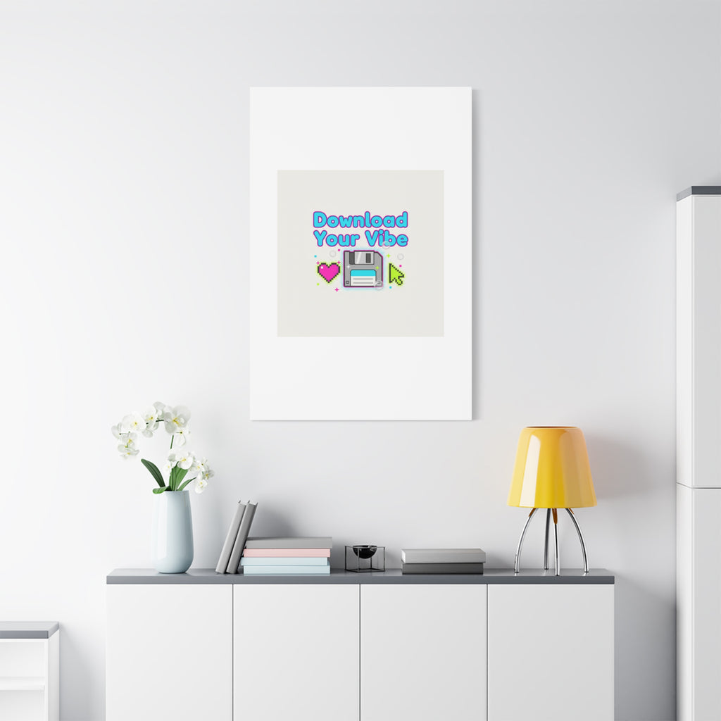 Download Your Vibe Canvas | Y2K Retro Tech, Pixel Floppy Disk Poster