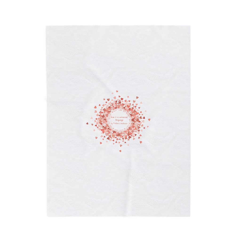 Tiny Heart Confetti Wreath Blanket | Velveteen Plush Blanket
