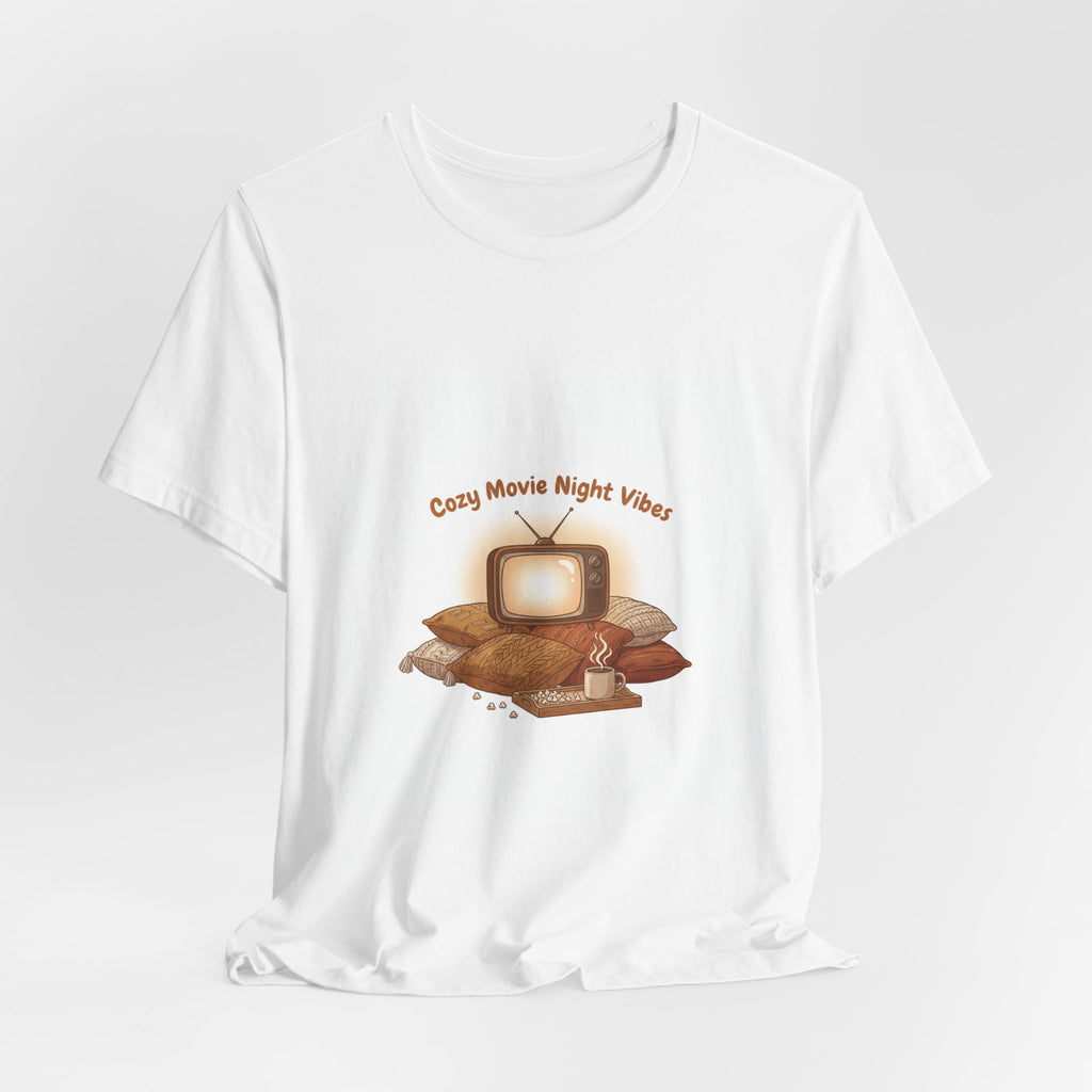 Cozy Movie Night Vibes T-Shirt | Cottagecore Homebody Graphic Tee