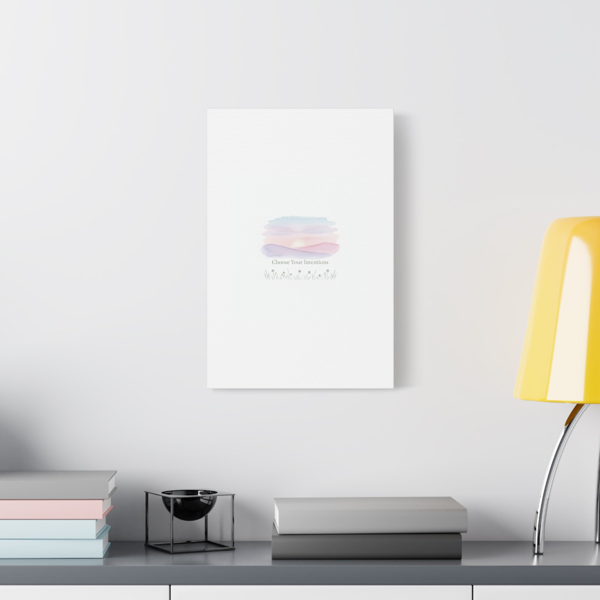 Choose Your Intentions Canvas, soft wellness poster, pastel gradient mindfulness art