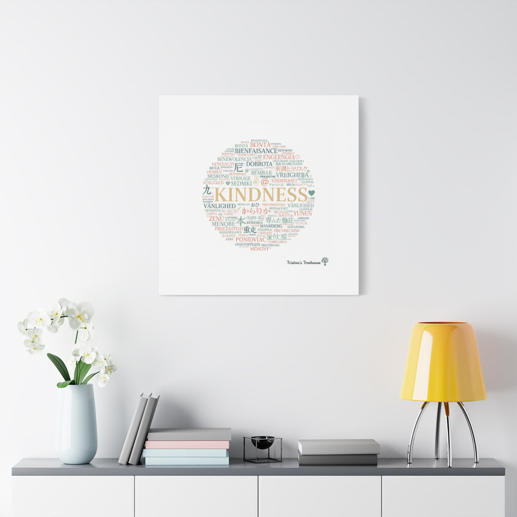 Kindness Word Cloud Canvas | Fresh Start Minimalist Wall Art