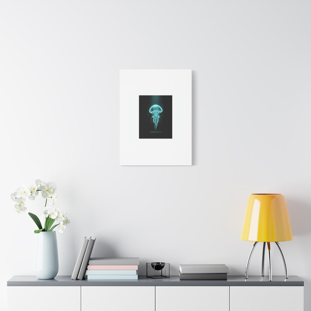 Bioluminescent Jellyfish Art Canvas | Deep Sea Aesthetic, Neon Glow