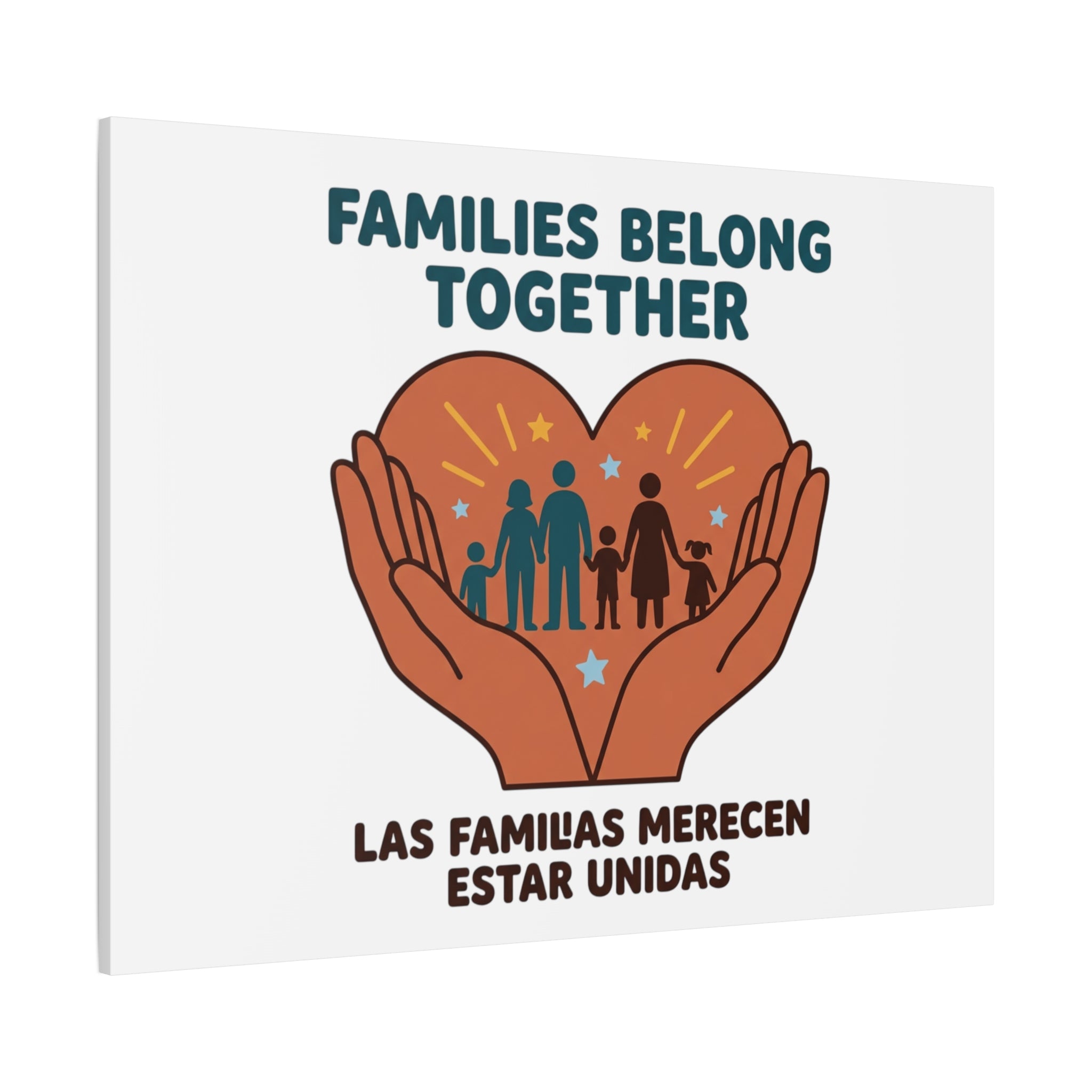 Families Belong Together Canvas | Family Unity, Bilingual Solidarity